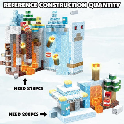 200PCS Magnetic Building Blocks, Magnetic Blocks Building STEM Construction Toys, Montessori Sensory Stacking Toy for Toddlers, Magnet Cubes with Light Blocks for Boys Girls Age 3 4 5 6 7 8-12