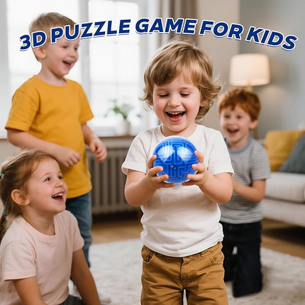 Amaze 3D Memory Sequential Maze Ball Puzzle Toy Gifts for Kids Adults - Challenges Game Lover Tiny Balls Brain Teasers Game (Blue)