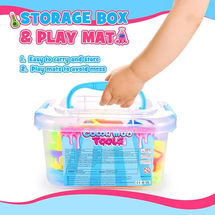 ‌Playdough Tool Set for 3-8 Year Olds | 30-Piece Playdough Accessory Kit with Animal Molds, Rolling Pin & Storage Box | STEM Educational Gift for Boys & Girls - Birthday, Christmas, Party Favor