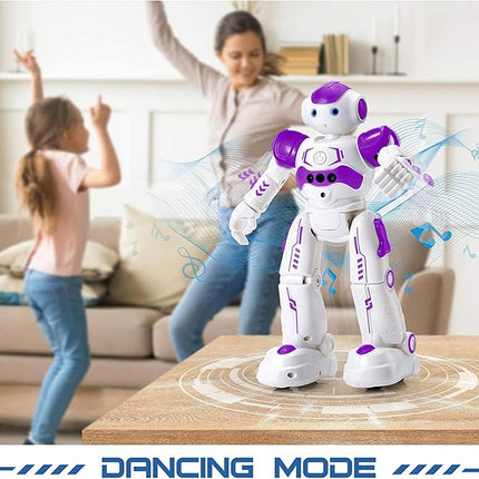 KingsDragon RC Robot Toys for Kids, Gesture & Sensing Programmable Remote Control Smart Robot for Age 3 4 5 6 7 8 Year Old Boys Girls Birthday Gift Present,Purple