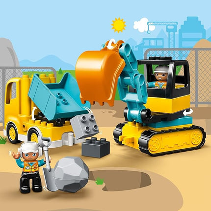 LEGO DUPLO Town Truck & Tracked Excavator Toddler Building Blocks - Learning & Education Construction Toys for Preschool - Birthday Gift for 2-3 Year Old Boys & Girls - 10931