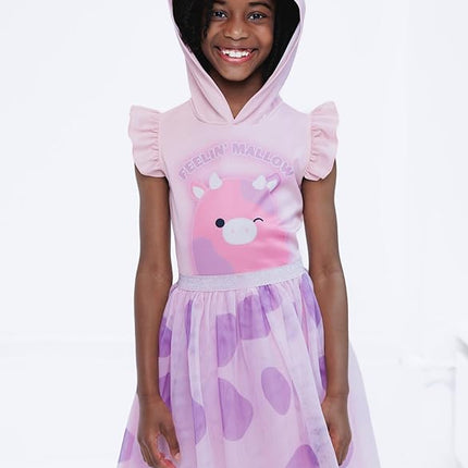 Squishmallows Girls Scuba Cosplay Hooded Tulle Tutu Dress Toddler to Big Kid Sizes (4T - 14-16)