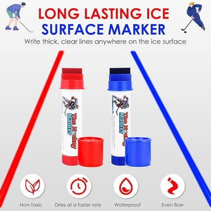 The Hockey Marker, Hockey Pucks Marking in Ice Hockey Training, Ice Hockey Accessories for Hockey Coach, Waterproof Oily Ice Markers for Hockey Rink, Good Helper for Ice Hockey Practice