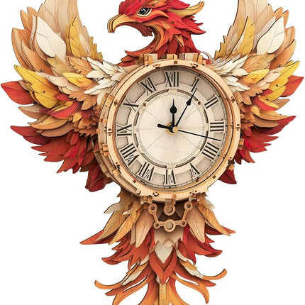 KAAYEE 3D Wooden Puzzles for Adults Phoenix Clock - Wall ‌‌Clock Puzzle DIY Model Kit Christmas Creative Art Craft Gift Home Decor for DIY Enthusiasts, Brain Teaser Building Birthday Gifts