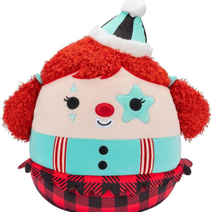 Squishmallows Original 12-Inch Eurydice Clown with Teal Star Eye Patch - Official Jazwares Plush