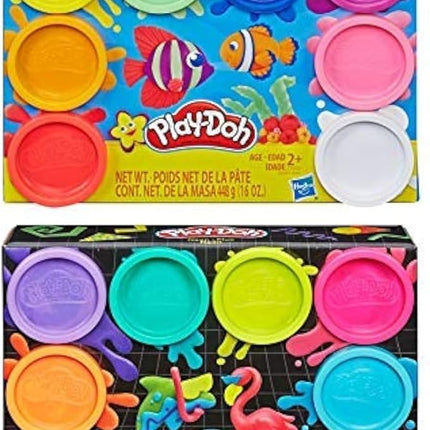 PD Play Doh 8 Pack Bundle: 8 Pack of Rainbow Compound + 8 Pack of Neon Compound