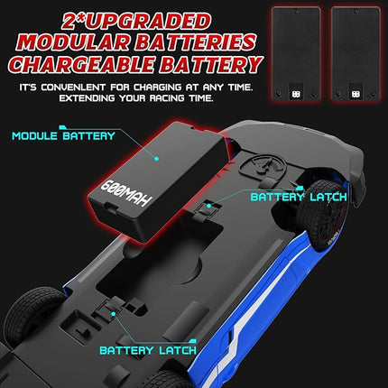 Remote Control Car RC Drift Car 1:16 Scale 4WD RC Vehicle with Spray, Cool Lights, 2.4GHz 30km/h RTR High Speed Racing Sport Toy for Adults Boys Girls Kids Gift 2Pcs Rechargeable Battery