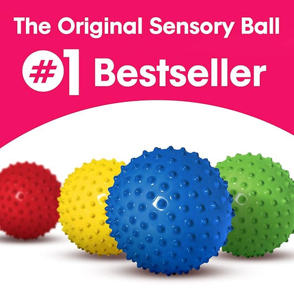 Edushape Original Sensory Ball - 7" Yellow Baby Ball Enhances Gross Motor Skills for Kids 6 Months & Up