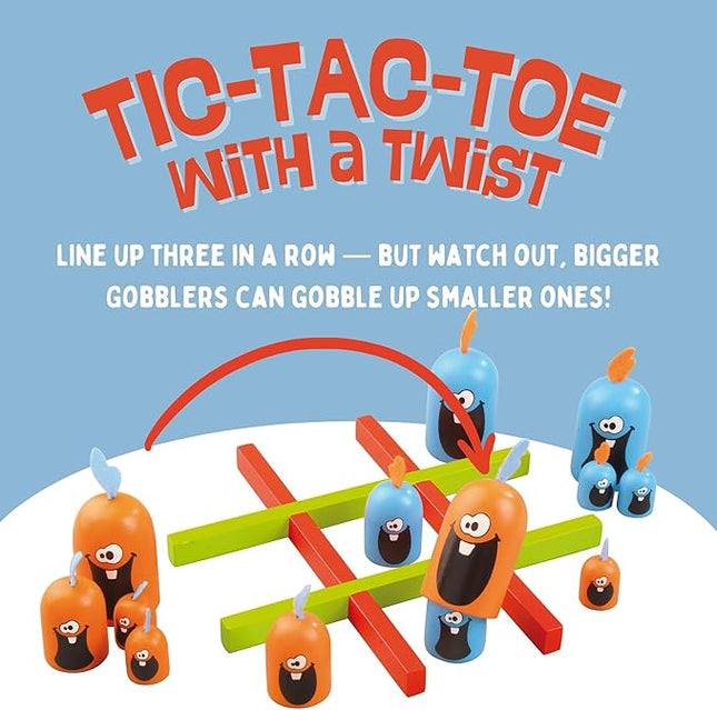 Blue Orange Gobblet Gobblers, Plastic - Tic Tac Toe Strategy Game for Kids, Families and Adults, Educational and Award Winning