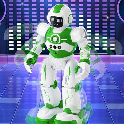 Robot Toys for Kids,Programmable Remote Control Smart Walking Dancing Robot Toy with Gesture & Sensing for Age 4 5 6 7 8 9 10 Year Old Boys for Birthday Present,Green