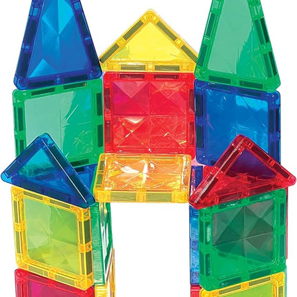 CreateOn Crayola Mini Magnetic PIP-Tiles, Bold Colors - Building Set for Kids, Magnetic Building Toys for Kids, STEM Travel Toys for Boys and Girls Ages 3+, 24-Piece Set (Bold)