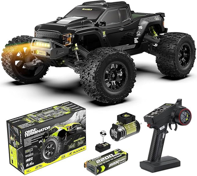 RIAARIO 1/10 Brushless RC Cars, Monster Truck, 50+ MPH, 4WD, Waterproof, Carbon Fiber, Black, Ages 8+