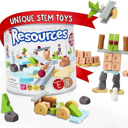 Taksa Toys Creative Unique Building Stem Toys for Kids Ages 4 5 6 7+ Educational Blocks Resources for Learning, Open-Ended Montessori Toys for Girls Boys Fine Motor Skills, Reggio Emilia Toys 72 Pcs