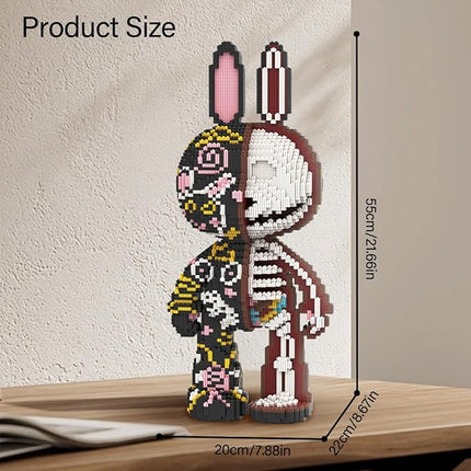 DAHONPA Graffiti Skeleton Rabbit Micro Building Blocks Set (8000PCS), Animal Creative Home & Office Decor, Gift for Adults and Kids
