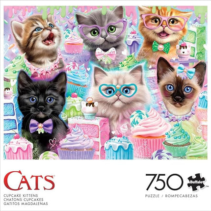 Buffalo Games - Sheena Pike - Cupcake Kittens - 750 Piece Jigsaw Puzzle for Adults -Challenging Puzzle Perfect for Game Nights - Finished Size is 24.00 x 18.00