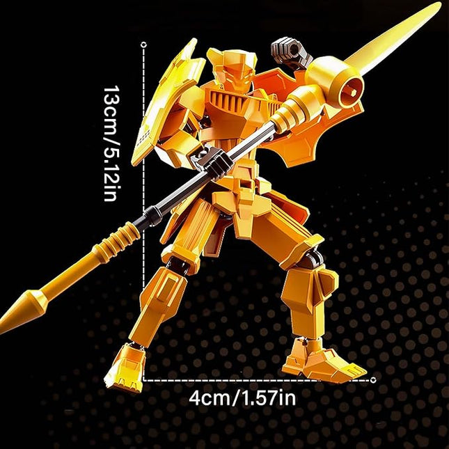 WEAREWE 2 Set DIY 3D Printed Action Figures Set 13 Luck 13 Action Figure Multi-Jointed Movable Mech Doll Robot(White-Black)