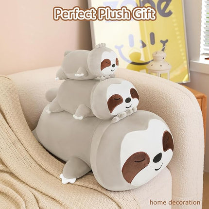 SQEQE Weighted Sloth Plush, Weighted Sloth Stuffed Animal, Cute Plushies Pillow Toy Gift for Kids Adults Brown 13.8 Inch, 1.6 Lbs