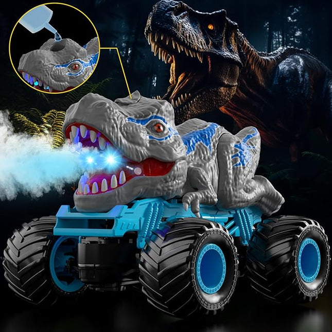 Bennol Remote Control Dinosaur Car for Boys Kids, 2.4Ghz RC Dinosaur Truck for Toddlers, Electric Hobby RC Car Toys with Light & Sound Spray Birthday for 3 4 5 6 7 8 Year olds Kids Boys
