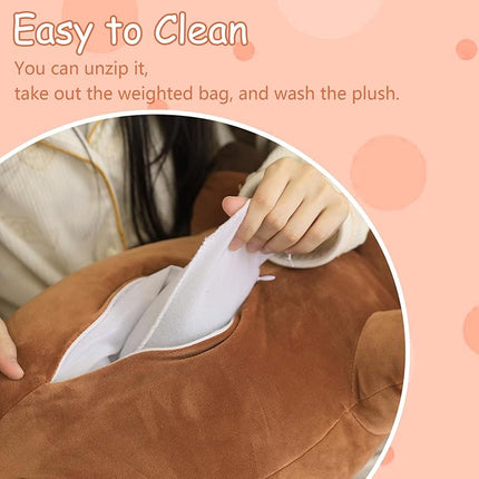 SQEQE Weighted Highland Cow Plush, Weighted Highland Cow Stuffed Animal, Cute Cow Plushies Soft Pillow Toy Gift for Kids Adults 13.8 Inch, 1.6 Lbs