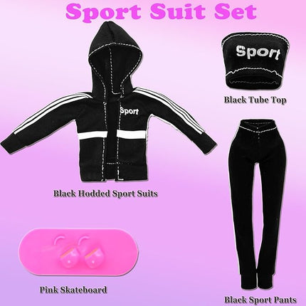 23 Pieces Doll Clothes & Accessories for 11.5 Inch Girl Dolls Include 5 Tops 5 Pants Fashion Outfits 5 Coats Jacket 5 High Heels 5 Flat Shoes and 3 Accessories for 11.5 Inch Girl Dolls Fashion Set