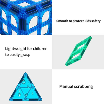 100 Piece Set Magnet Building Tiles Toddler Toys Magnetic 3D Blocks Construction Playboards for Kids Ages 3-12