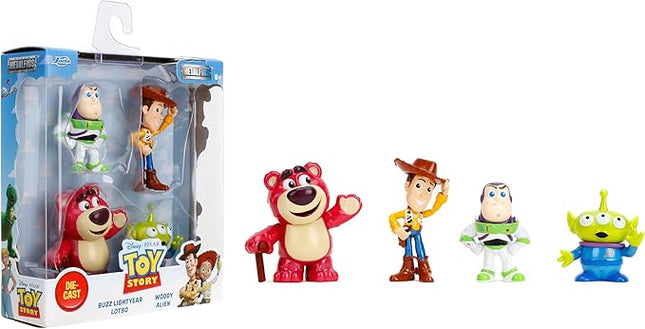 Jada Toys Toy Story Metalfigs 4-Pack – Buzz Lightyear, Woody, Alien, Lotso – Gift Set for Kids and Fans Ages 8+ – Pixar Characters– 2.5” Diecast Collectible Figure