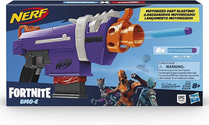 Nerf Fortnite SMG-E Blaster - Motorized Dart Blasting - 6-Dart Clip, 6 Official Elite Darts - for Youth, Teens, Adults