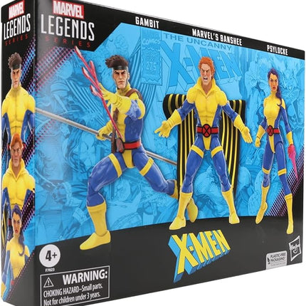 Marvel Legends Series Banshee, Gambit, & Psylocke X-Men 60th Anniversary Action Figure Set, 6-Inch