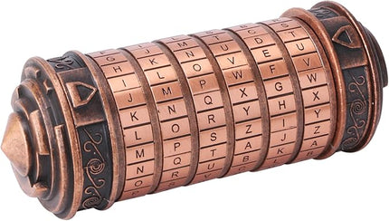 Cryptex Da Vinci Code Money Puzzle Box with Hidden Compartments Valentine's Day Gifts for Girlfriend Gifts for Men (Copper)