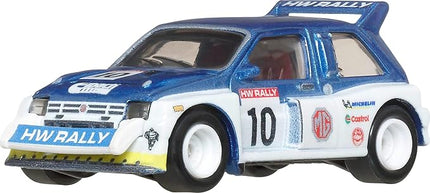 Hot Wheels Premium Car Culture Collectible Toy Car, 1:64 Scale Die-Cast '86 MG Metro 6R4, Hammer Drop Vehicle with Real Riders Tires