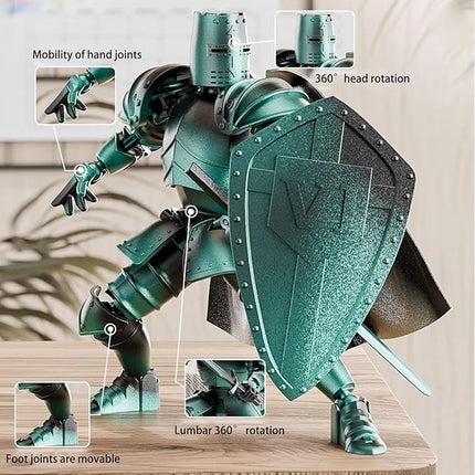 T13 Action Figure,Medieval Knight Action Figures,Dummy Lucky 13,3D Printed Robot Action Figure (Assembly Required)(Green)