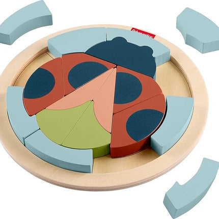 Fisher-Price Wood Preschool Toy Jigsaw Puzzle, Tiny Garden Lady Bug 18-Piece Wooden Activity for Fine Motor Play Kids Ages 3+ Years (Amazon Exclusive)