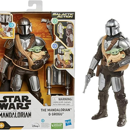 STAR WARS Galactic Action The Mandalorian & Grogu Interactive Electronic 12-Inch-Scale Action Figures, Toys for Kids Ages 4 and Up