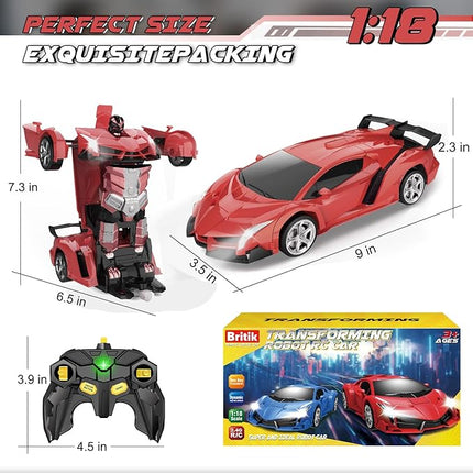 Transform Remote Control Car Toy for Kids 4 5 6 7 8, Remote Control Car for Boys 4-7, Transform Cars for Boys 4-6, Toy Car 5 Year Old Boy, Toys for 3 4 5 6 7 8 9 10 11 12 Years Old Boy