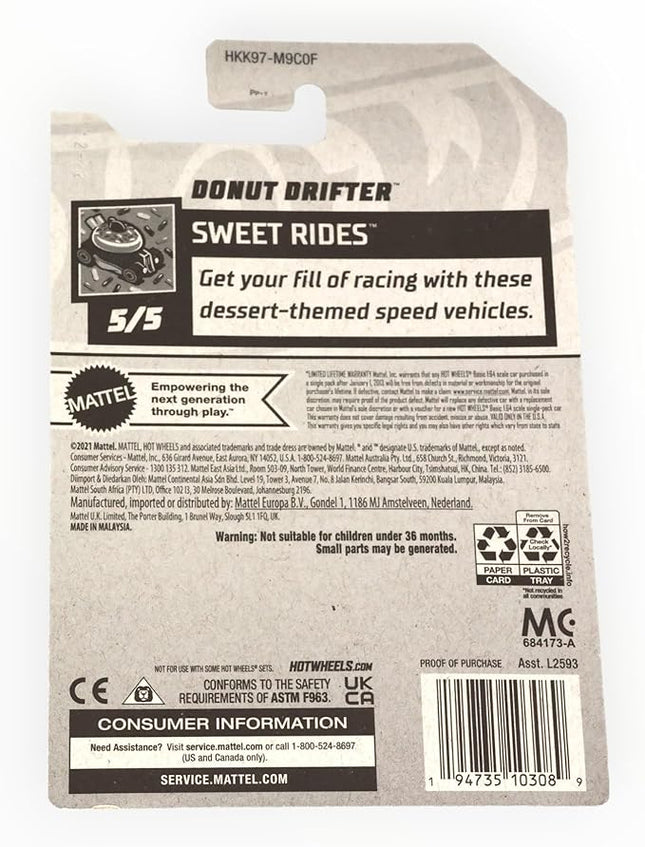 Hot Wheels Donut Drifter, Sweet Rides 5/5 (2023 Treasure Hunt)