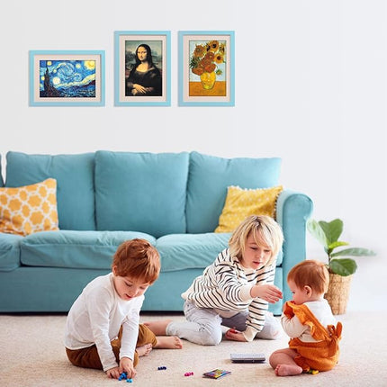 150 Puzzles Mini Jigsaw for Adults & Kids, 6 x 4 Small Capsule Tube Sets - Starry Night Mona Lisa Sunflower Pack