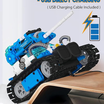 5 in 1 STEM Robot Building Toys for Boys Age 8-13, 494PCS Remote & App-Controlled Set Educational Coding Toy, Kids DIY Sound & Light Interactive Science Sets, Gift for Boys Girls 10-12