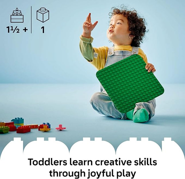 LEGO DUPLO Green Building Plate - 16x16 Stud Learning and Educational Building Toy for Toddlers, Preschool, Boys and Girls, Ages 1.5+ - Gift Ideas for Birthdays - 10460