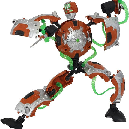Giga Bots - SCRAPBOT | Energy Core Transforms Into 13 Inch Action Figure | Chief Builder & Mechanic | Unique Toy Combat Attachments and Skills | Includes 33 Buildable Pieces