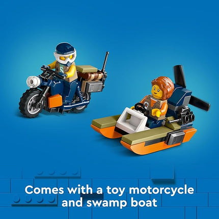 LEGO City Jungle Explorer Helicopter Toy at Base Camp - Kids Toy Adventure Building Set for Boys & Girls, Ages 8+ - with 5 Minifigures & Gorilla Figures - Gift Ideas for Birthdays - 60437