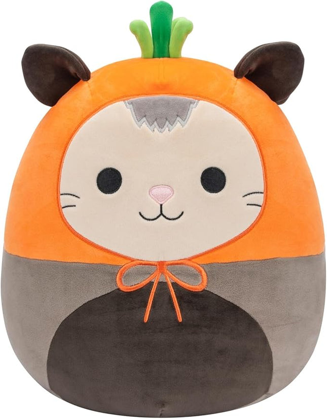 Squishmallows Original 12-Inch Luanne Grey Opossum with Carrot Hat - Official Jazwares Plush
