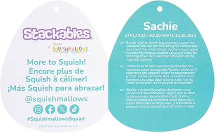 Squishmallows Original 12-Inch Sachie Grey Striped Shark Stackables - Official Jazwares Plush