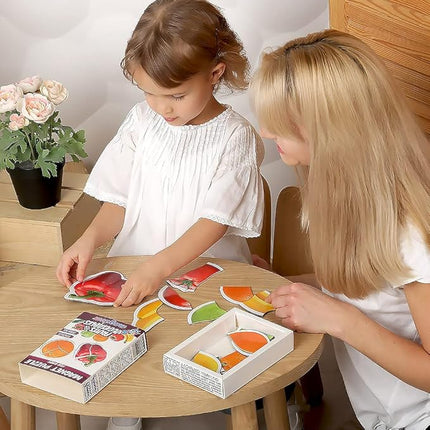 Fruits & Vegetables Magnetic Puzzles for Kids - Fridge Magnets for Toddlers - Toddler Puzzle - Travel Toys for Children - Magnetic Travel Games Baby Toys - Magnets for Preschooler