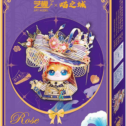 MU 3D Metal Puzzle for Adult Rose Cat Figure Kitty Model Assembling, Titanic Movie Metal Model Kits Miniature Building, Brain Teaser Love Gift Home Decor Xmas Gift