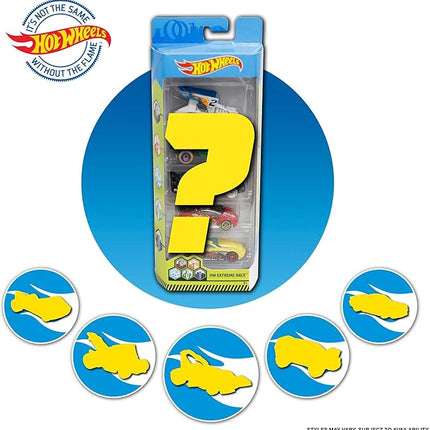Hot Wheels 1:64 Scale Die-Cast Toy Cars 5-Pack, Set of 5 Toy Race Cars, Hot Rods, Character Cars, Rescue or Pick-Up Trucks (Styles May Vary)