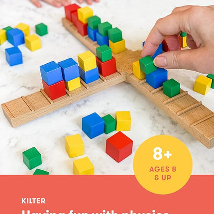 SimplyFun Kilter - The Educational Game of Levers & Motion - Irresistible Game & Hilarious Family Fun with an Introduction to Physics & Predicting Outcomes - Kids Game - 2 to 4 Players - Ages 8 & Up