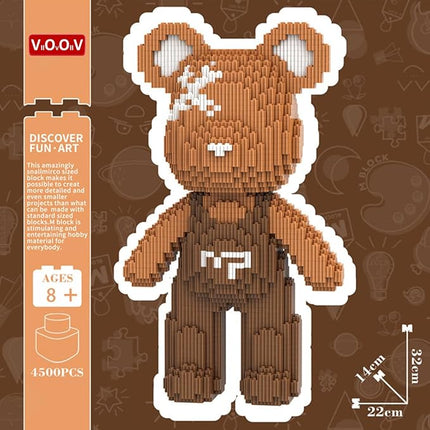 Brown Bear Micro Building Blocks Set(4500Pieces) Music Bear Building Blocks Gift for Adult and Kid