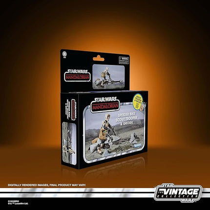 STAR WARS The Vintage Collection Speeder Bike, Scout Trooper & Grogu, The Mandalorian 3.75-Inch Vehicle & Action Figures, Ages 4 and Up