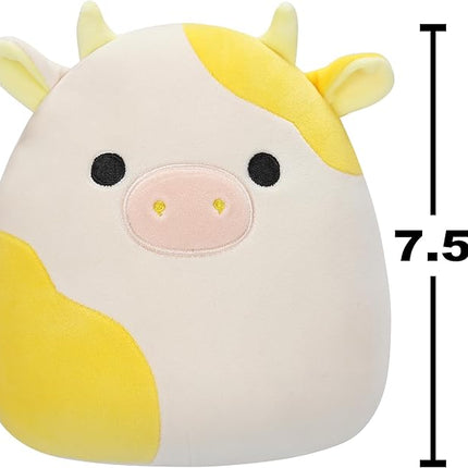 Squishmallows Original Plush 19 cm - Bodie the Cow Yellow and White - Official Jazwares Plush Toy