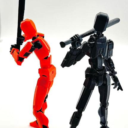 3D Printed 5.54-inch Multi-Jointed Action Figures Dummy13, Full Body Mechanical Movable Toy, Multiple Accessories, Hand Painted Figure, Desk Decoration, Creative Gifts (Sport-set3)
